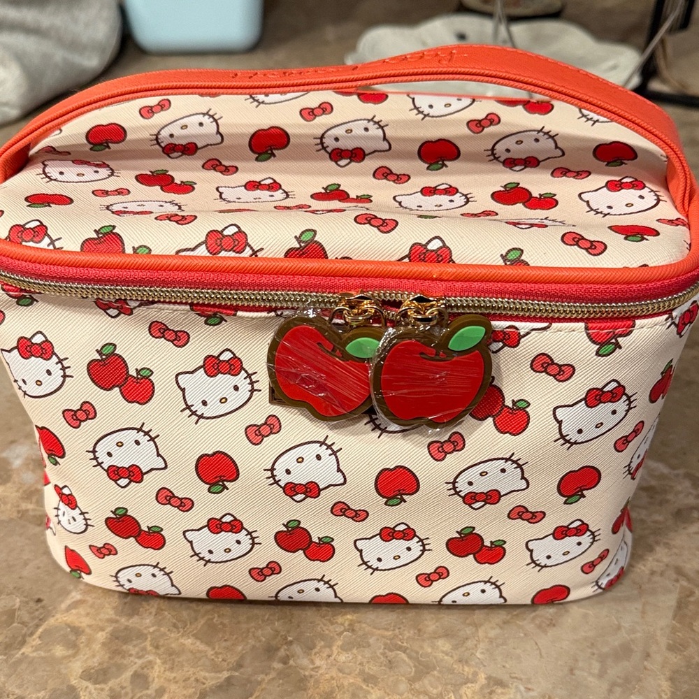Hello Kitty Apple Print Cosmetic Bag